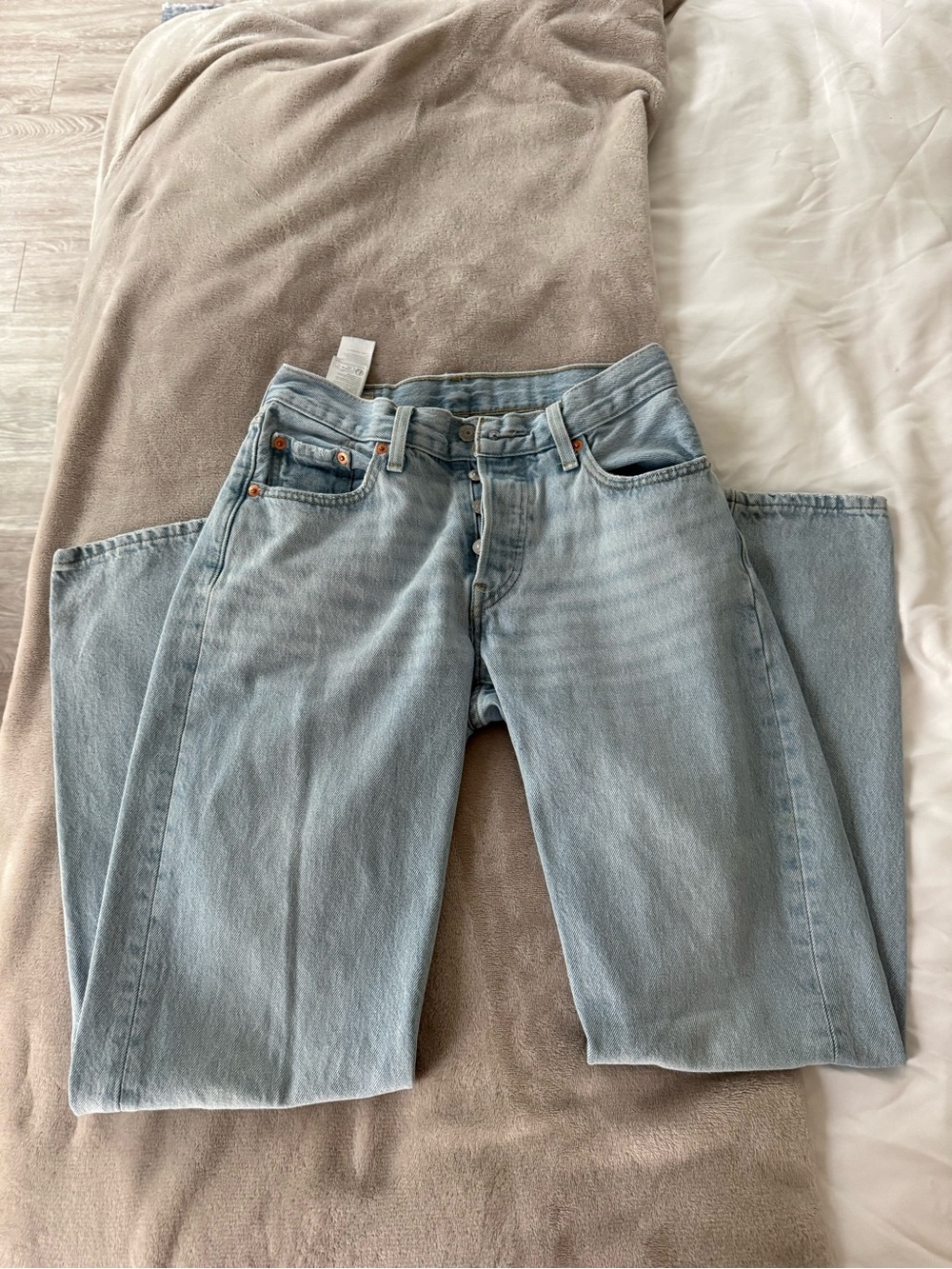 Levi's Light Blue High-Rise Straight Leg Jeans